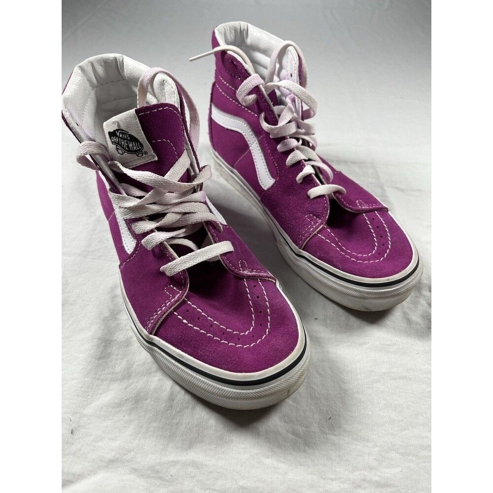 Vans Off The Wall Sk8 Skate Hi Top Casual Shoes Pink Magenta Size US Womens 7.5